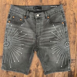Purple Brand P001 Embellished Denim Shorts Studded Starburst Men's Size 30